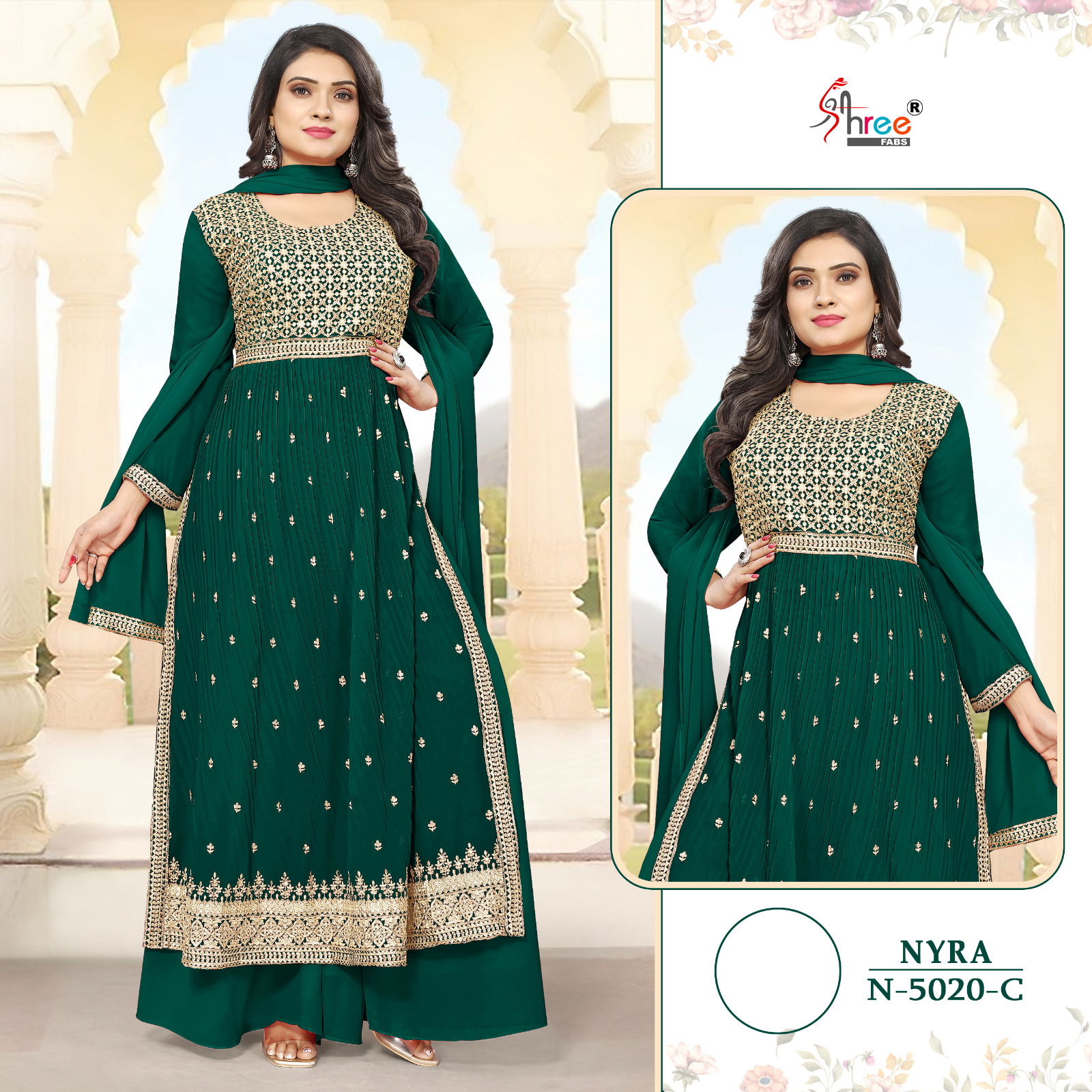 Dno 5020 By Shree fab Color Set Georgtte Suits Catalog